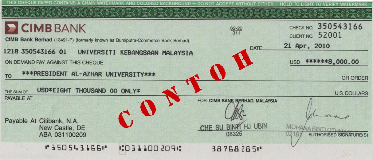 CIMB bank draft sample