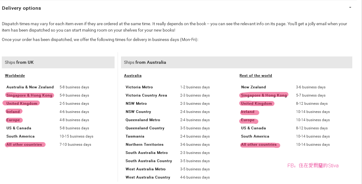 stiva teo ，愛爾蘭，購買英文書 免郵費 book depository.