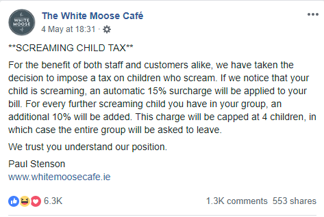 stiva teo, the white moose cafe，小孩稅